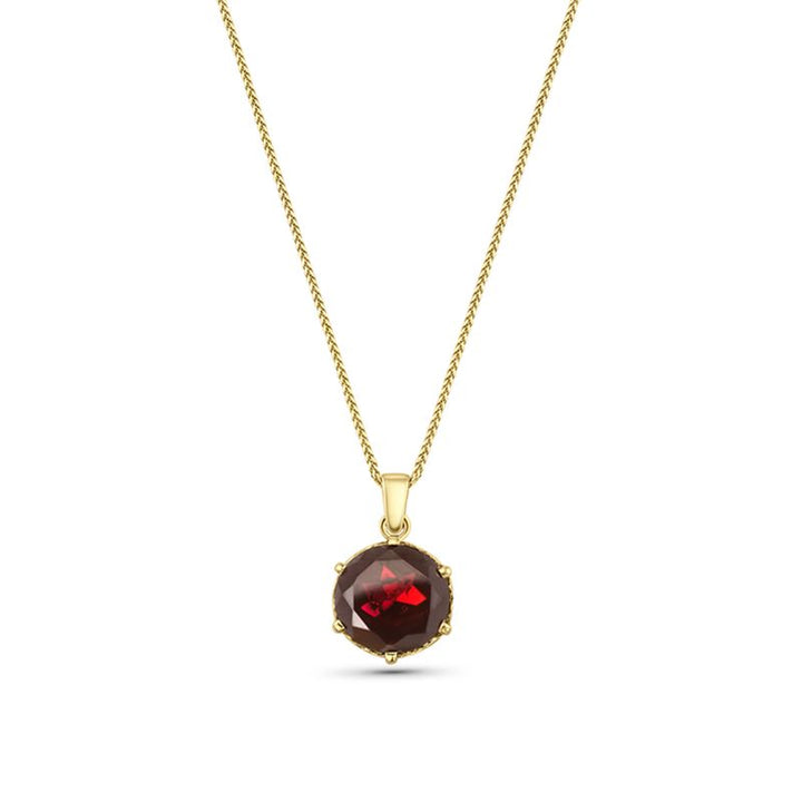 14K Gold Plated Garnet Necklace, December Birthstone
