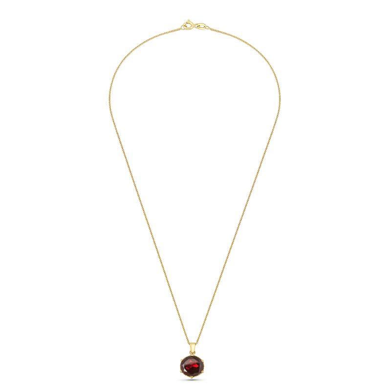 14K Gold Plated Garnet Necklace, December Birthstone