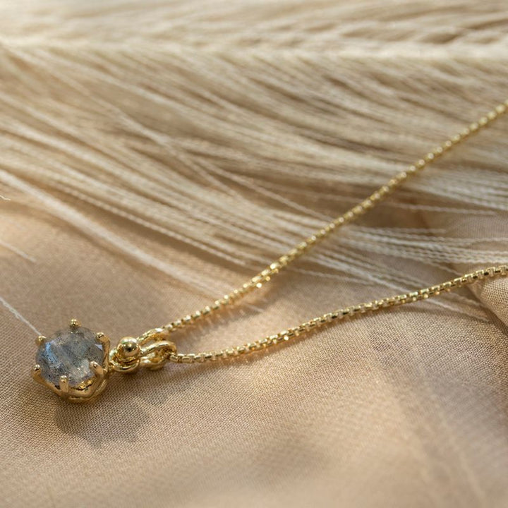 14K Gold Plated Labradorite Necklace, Nov Birthstone