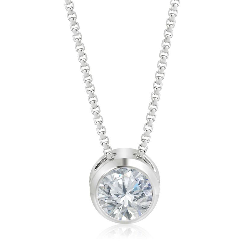 14K Gold Plated Cz Pendant Necklace, December Birthstone