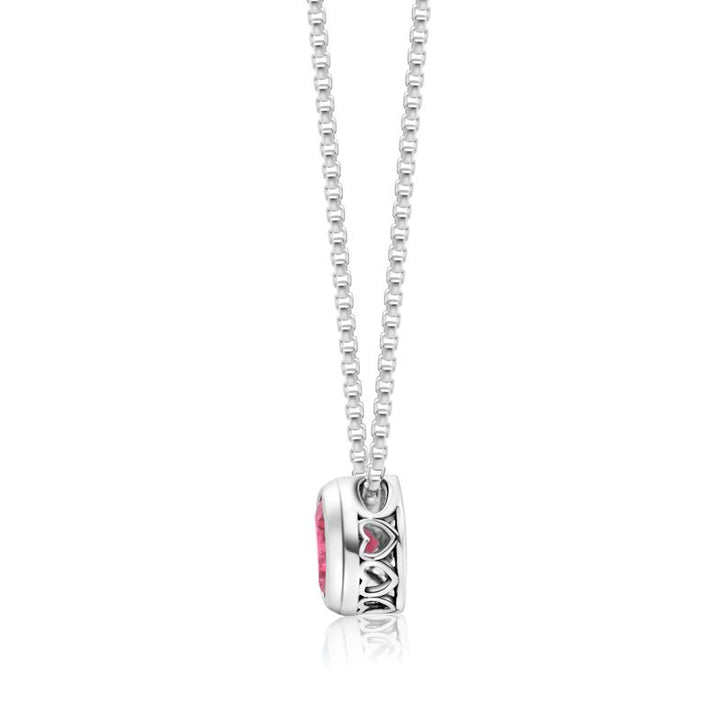 14K Gold Plated Pink Cz Pendant Necklace