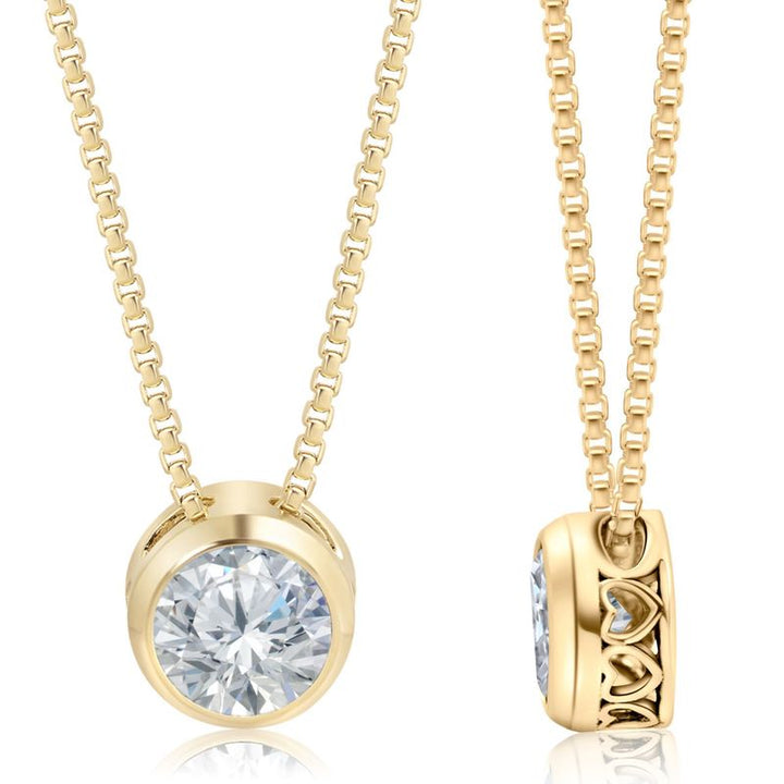 14K Gold Plated White Cz Pendant Necklace