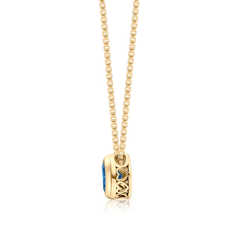 14K Gold Plated Blue Cz Pendant Necklace