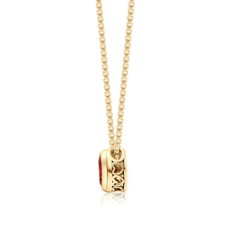 14K Gold Plated Garnet Pendant Necklace