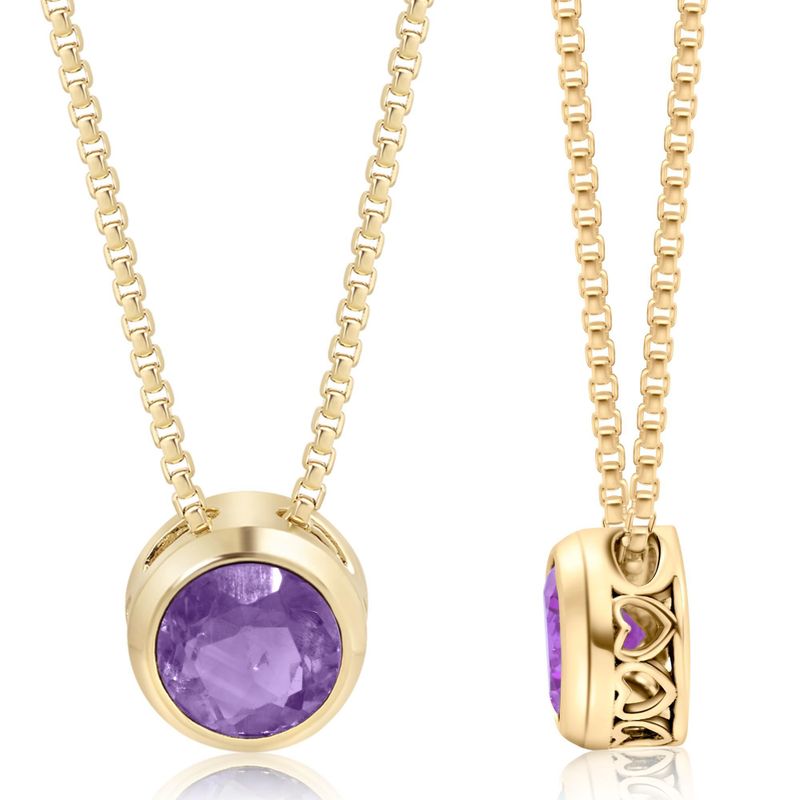 14K Gold Plated Amethyst Pendant Necklace
