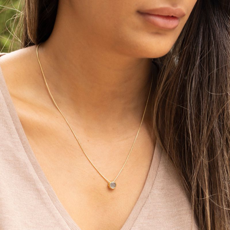 14K Gold Plated Labradorite Pendant Necklace