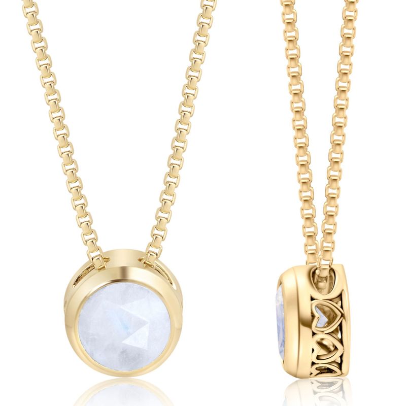 14K Gold Plated Moonstone Pendant Necklace
