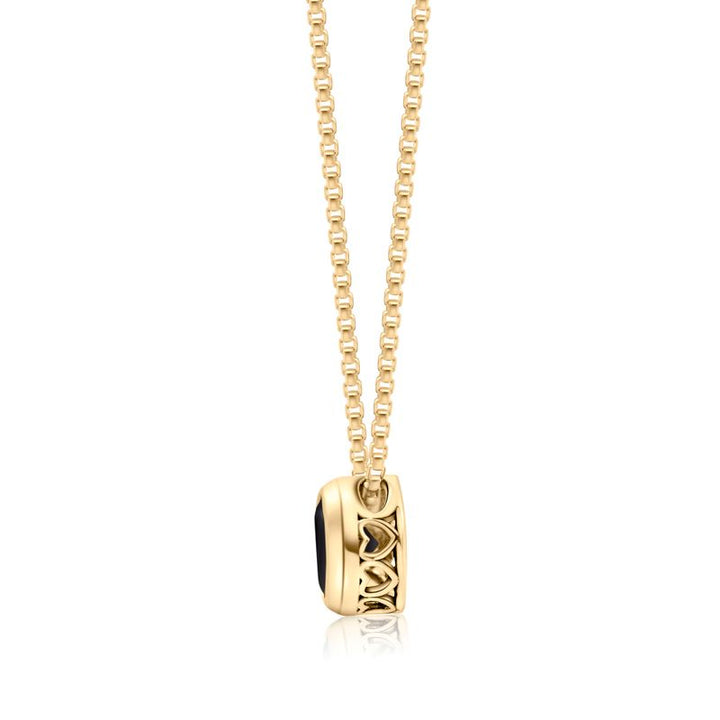 14K Gold Plated Onyx Pendant Necklace