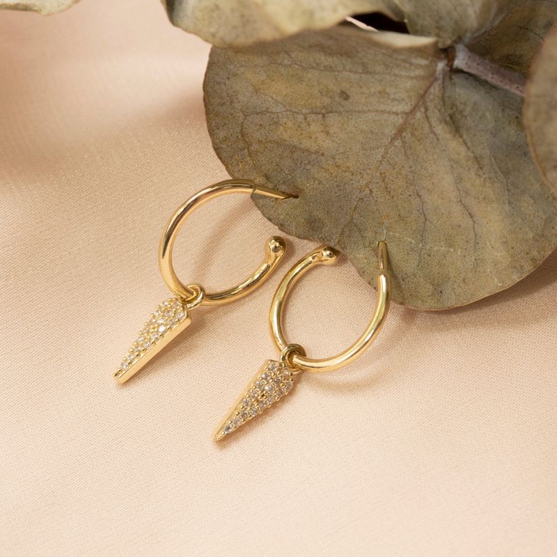 Yellow gold hoop earrings with Dalton white zircons