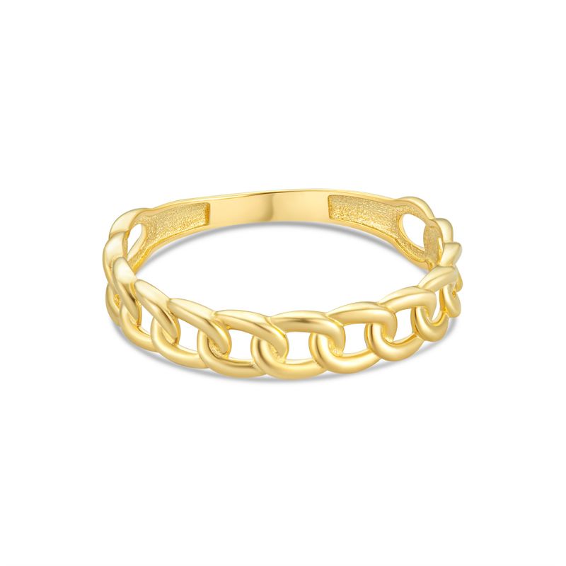 yellow gold ring with connected links
