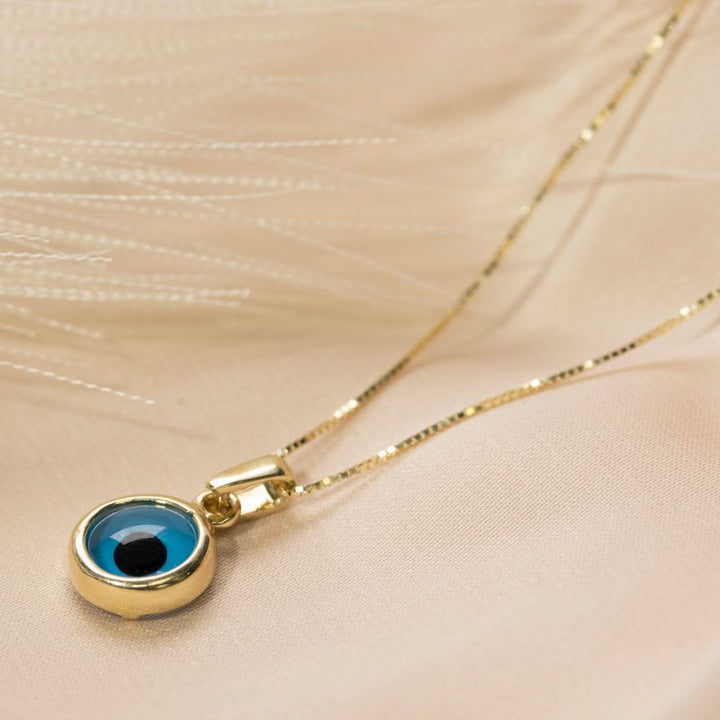 Round 14K Gold Pendant with Eye