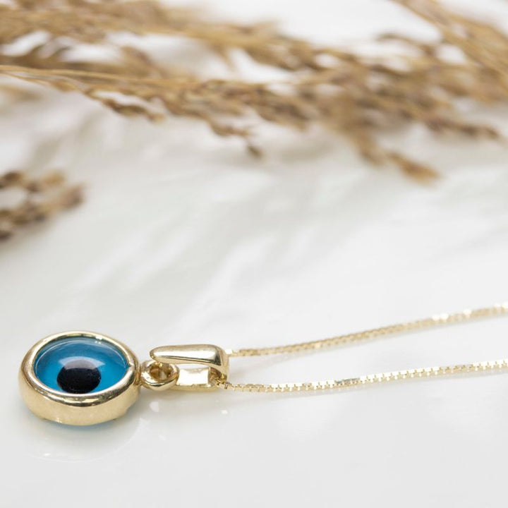 Round 14K Gold Pendant with Eye