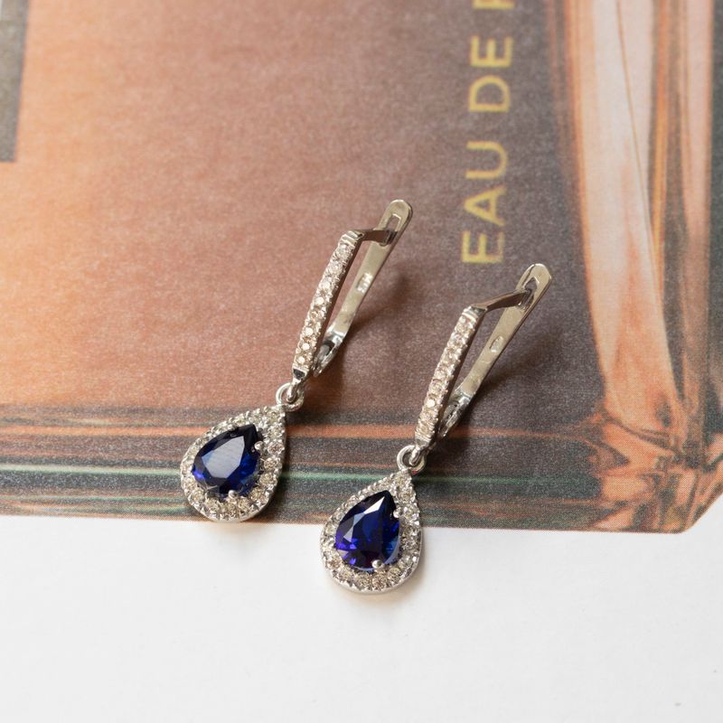 5X7 Tear Drop CZ earrings