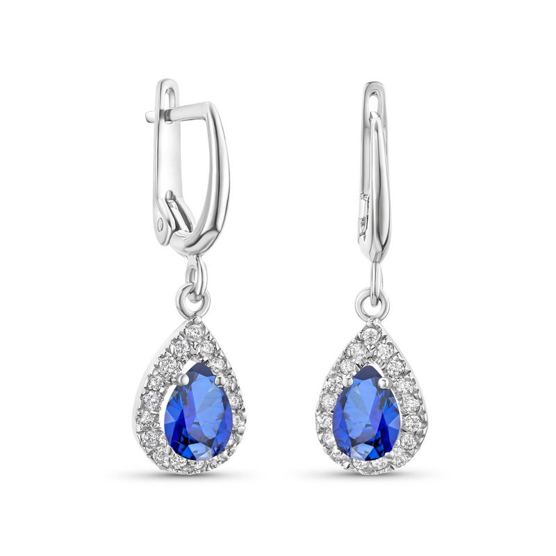 5X7 Tear Drop CZ earrings