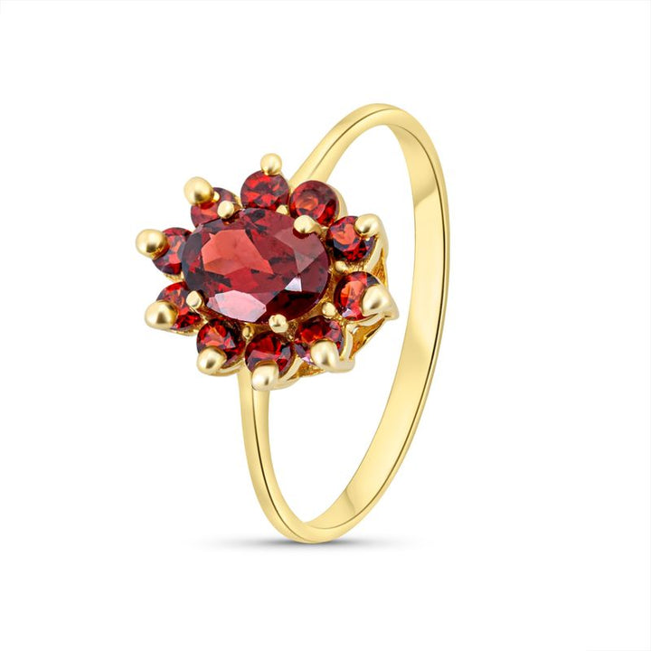 14K Gold Small Colored Gems Ring With CZ