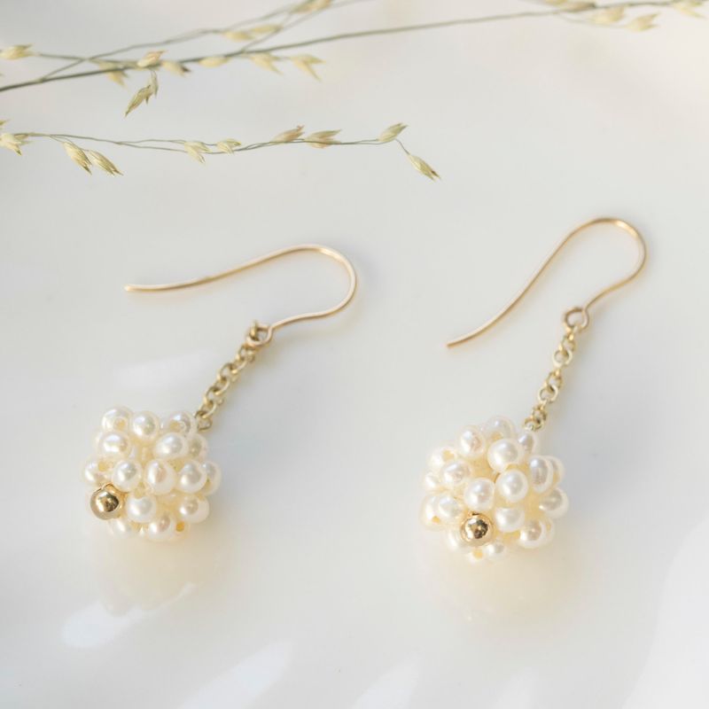 14K Gold Plated Pearl Earrings