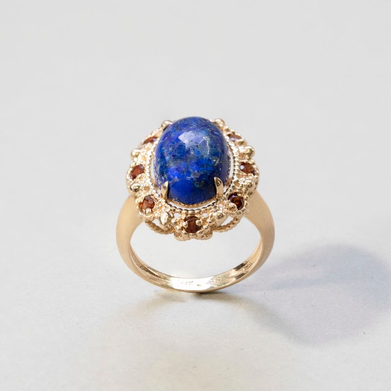 Yellow Gold Ring Antique 10X14 Lapis