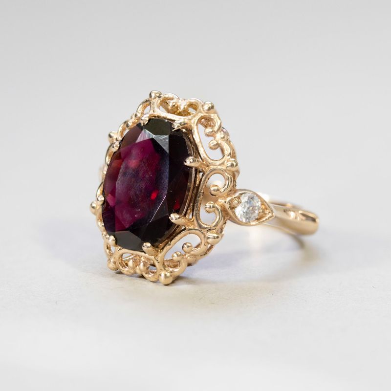 Vintage Ring 10X14 Stone with Cubic Zirconia Around