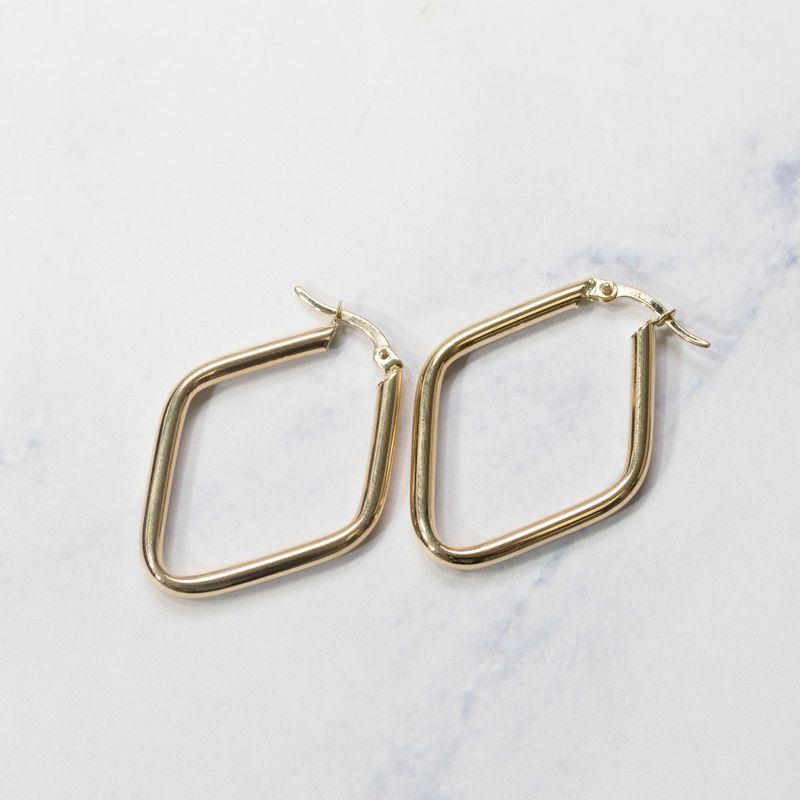 14K Gold Hoop Earrings with a Twist