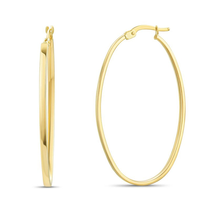 14K Gold Ellipse Hoop Earrings