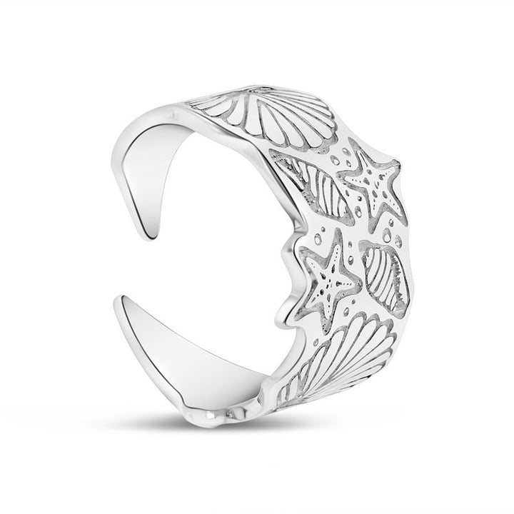 925 Silver Adjustable Sea Ring with Spiral Design for Women