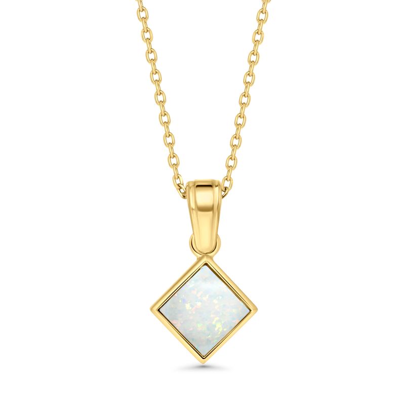 14K Gold Opal Necklace - Bridal Wedding Jewelry