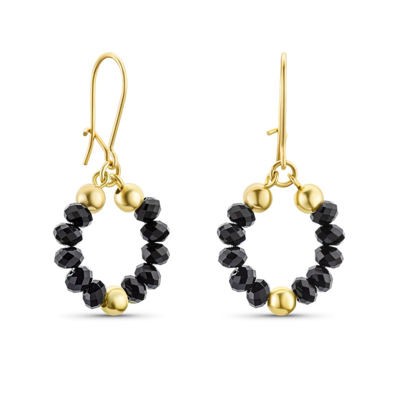 Deniz 14K Gold Onyx Earrings