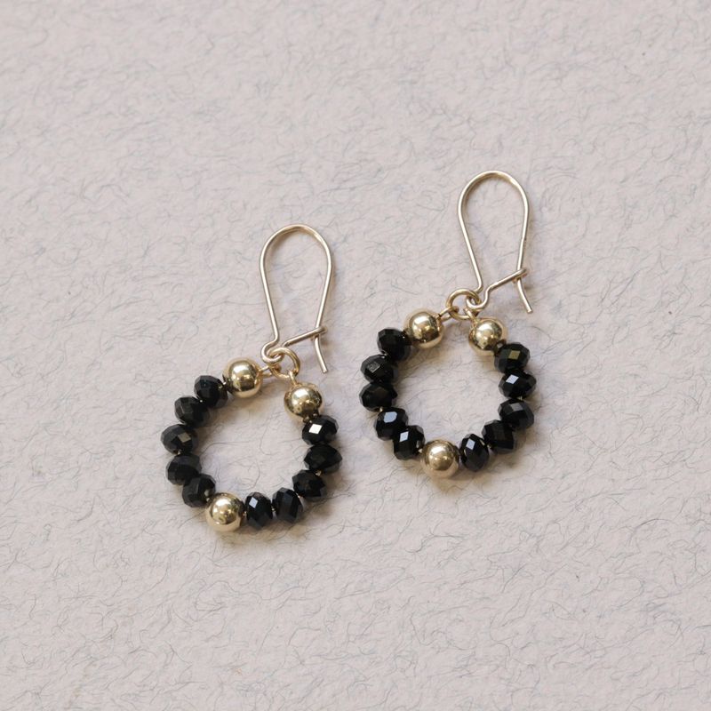 Deniz 14K Gold Onyx Earrings