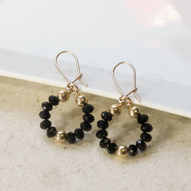 Deniz 14K Gold Onyx Earrings