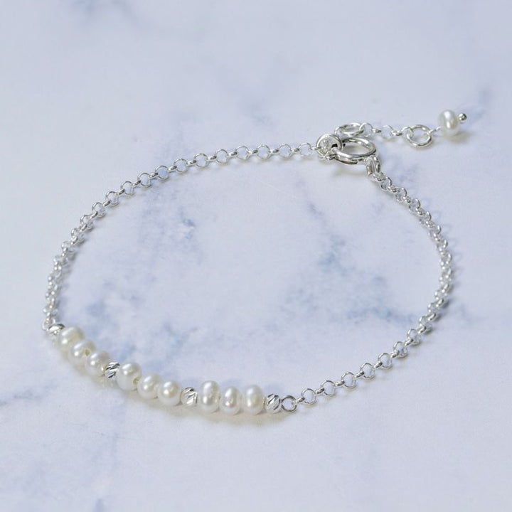 925 Silver Pearl Bracelet - June Birthstone Gift for Her