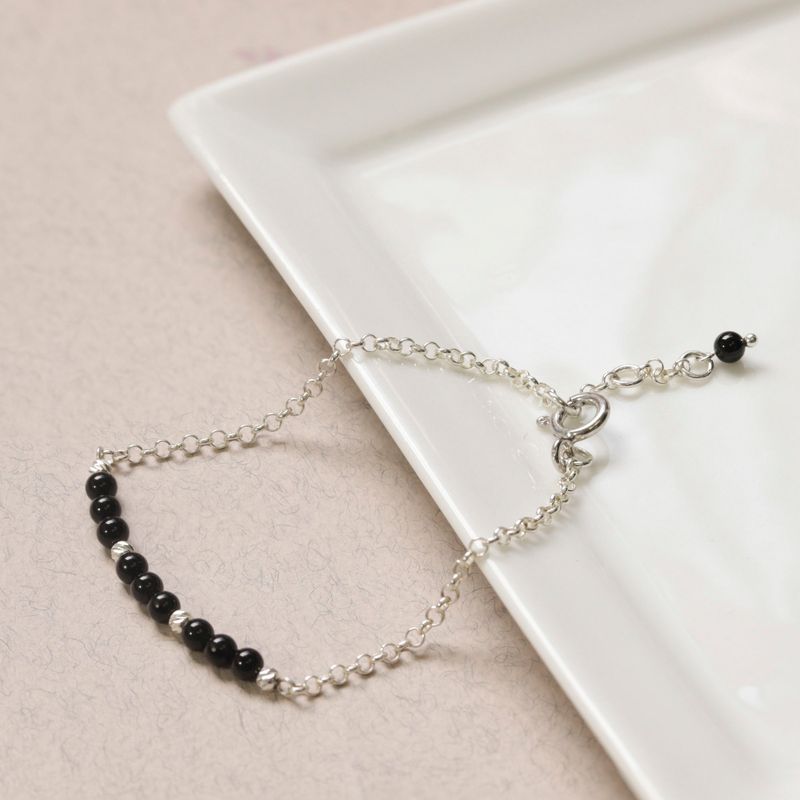 925 Silver Onyx Bracelet - July Birthstone Gift for Her