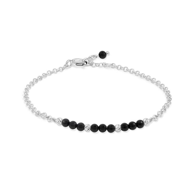 925 Silver Onyx Bracelet - July Birthstone Gift for Her