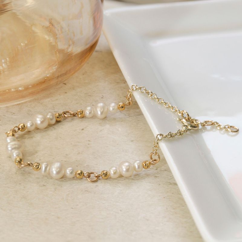 14K Gold Colorado Pearl Beaded Bracelet