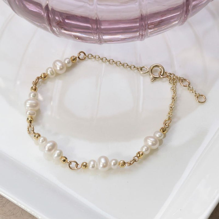 14K Gold Colorado Pearl Beaded Bracelet