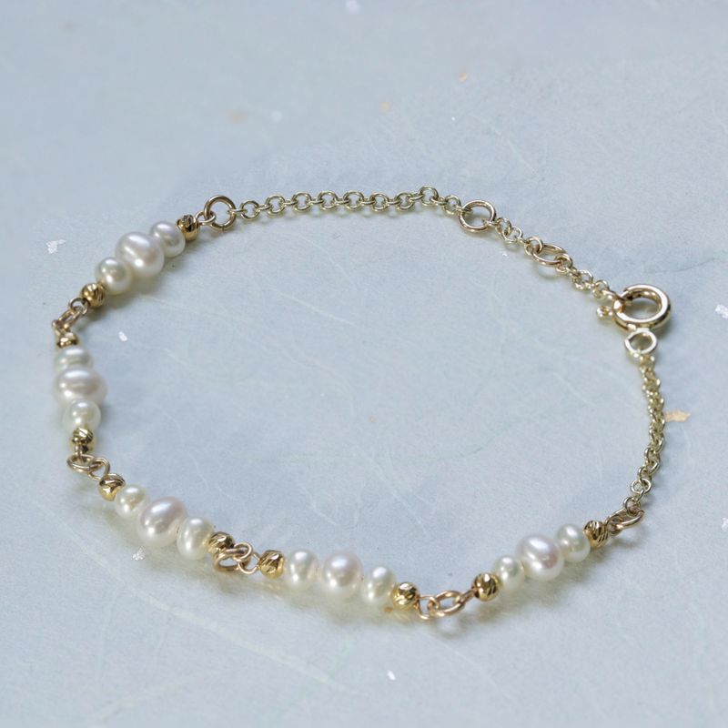 14K Gold Colorado Pearl Beaded Bracelet