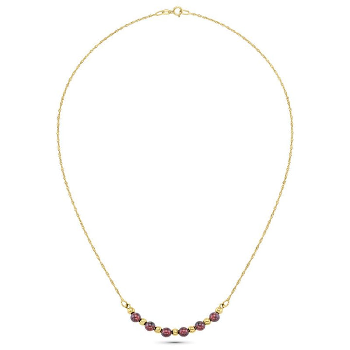14K Gold Geode Pendant with Garnet