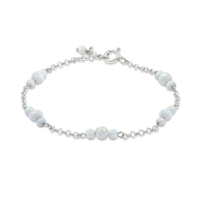 925 Silver Opal Bracelet - October Birthstone Gift for Her