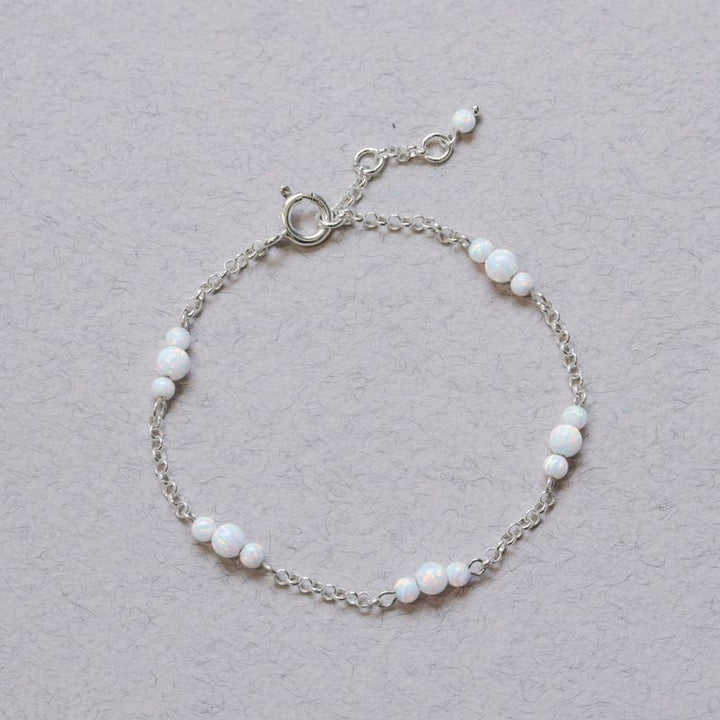 925 Silver Opal Bracelet - October Birthstone Gift for Her