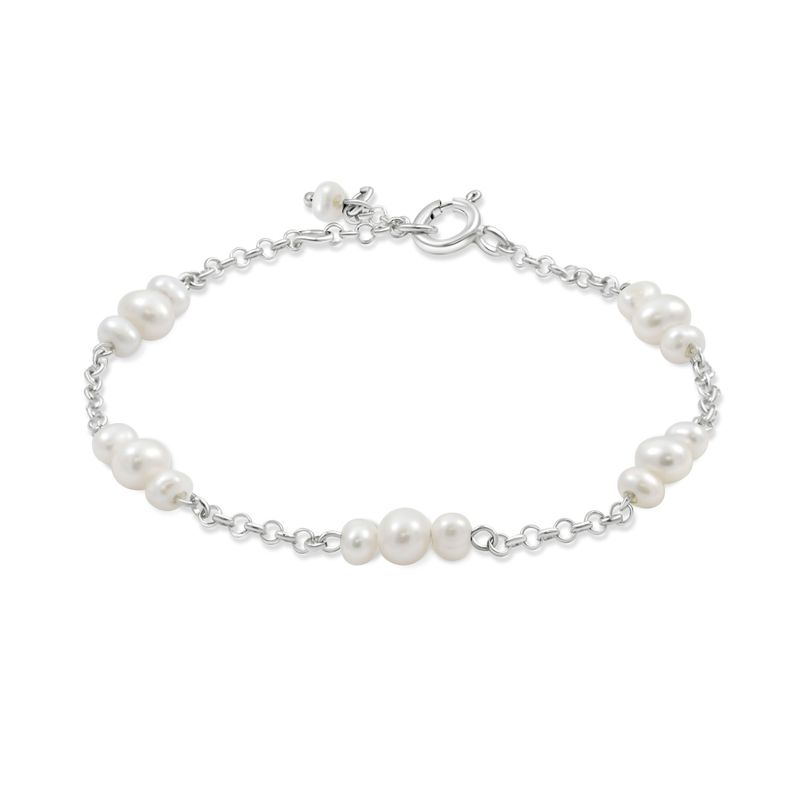 925 Silver Pearl Bracelet - June Birthstone Gift for Her
