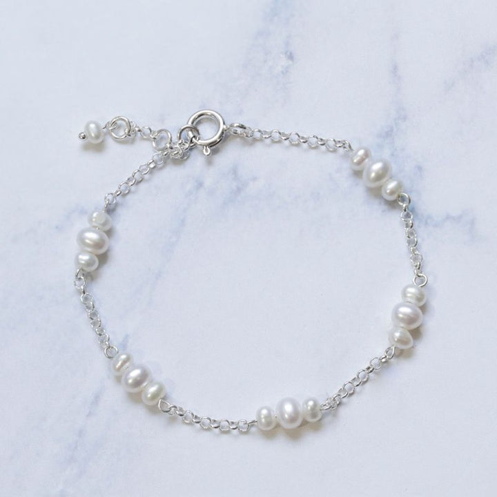 925 Silver Pearl Bracelet - June Birthstone Gift for Her