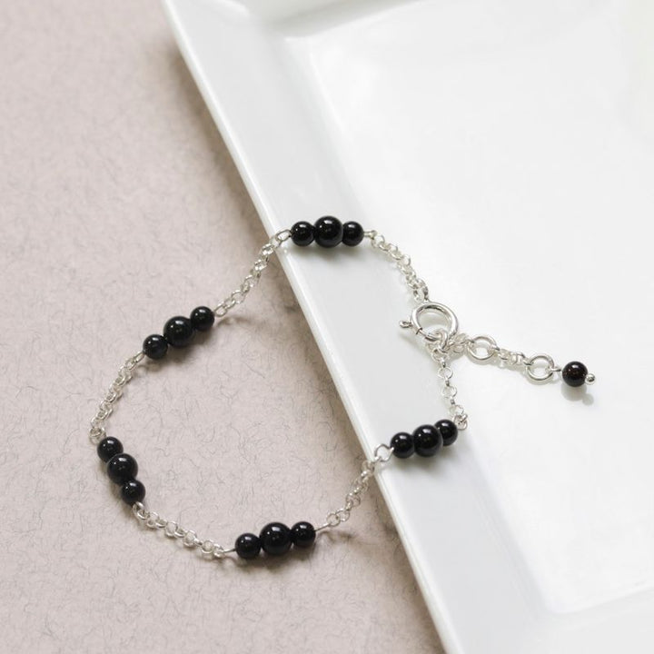 925 Silver Onyx Bracelet - July Birthstone Gift for Her