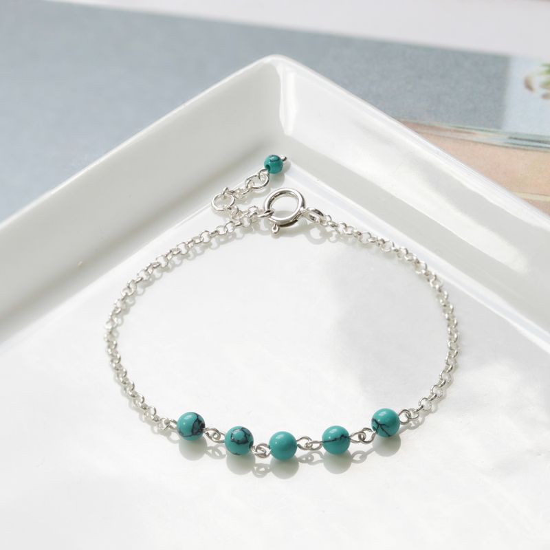 925 Silver Turquoise Bracelet - December Birthstone Gift