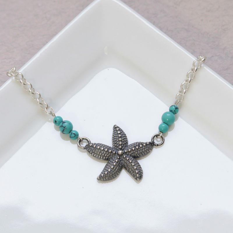 925 Silver Turquoise Star Bracelet - December Birthstone Gift