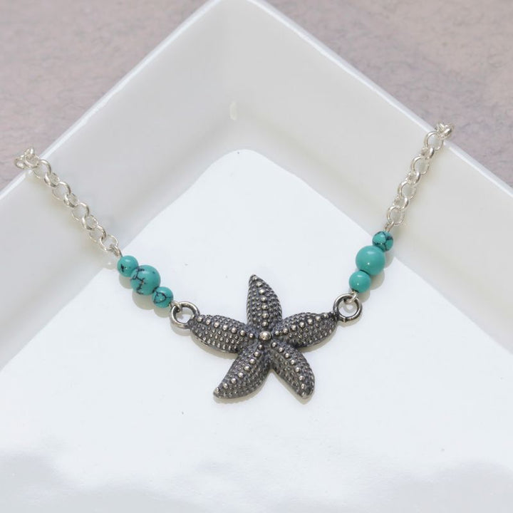 925 Silver Turquoise Star Bracelet - December Birthstone Gift