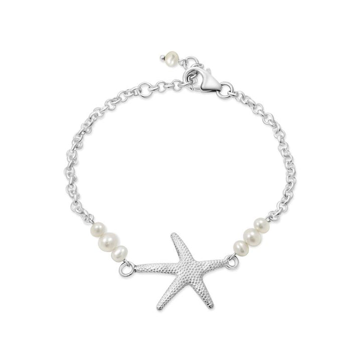925 Silver Sea Star Pearl Bracelet - June Birthstone Gift