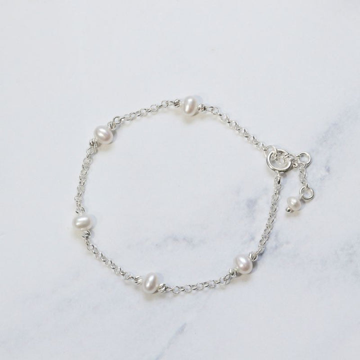 925 Silver Pearl Bracelet - June Birthstone Gift for Her