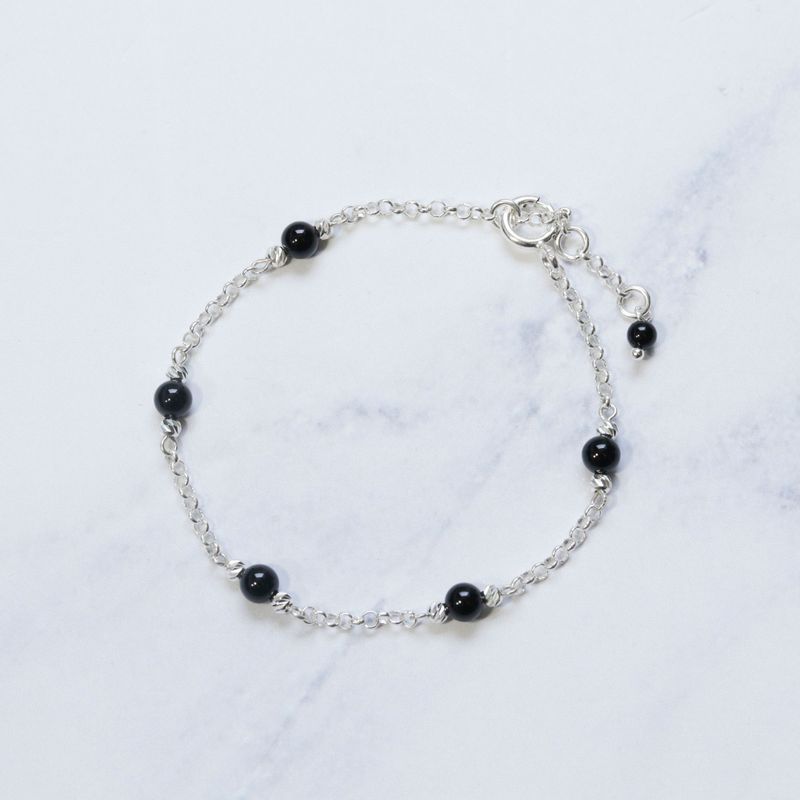 925 Silver Onyx Bracelet - July Birthstone Gift for Her