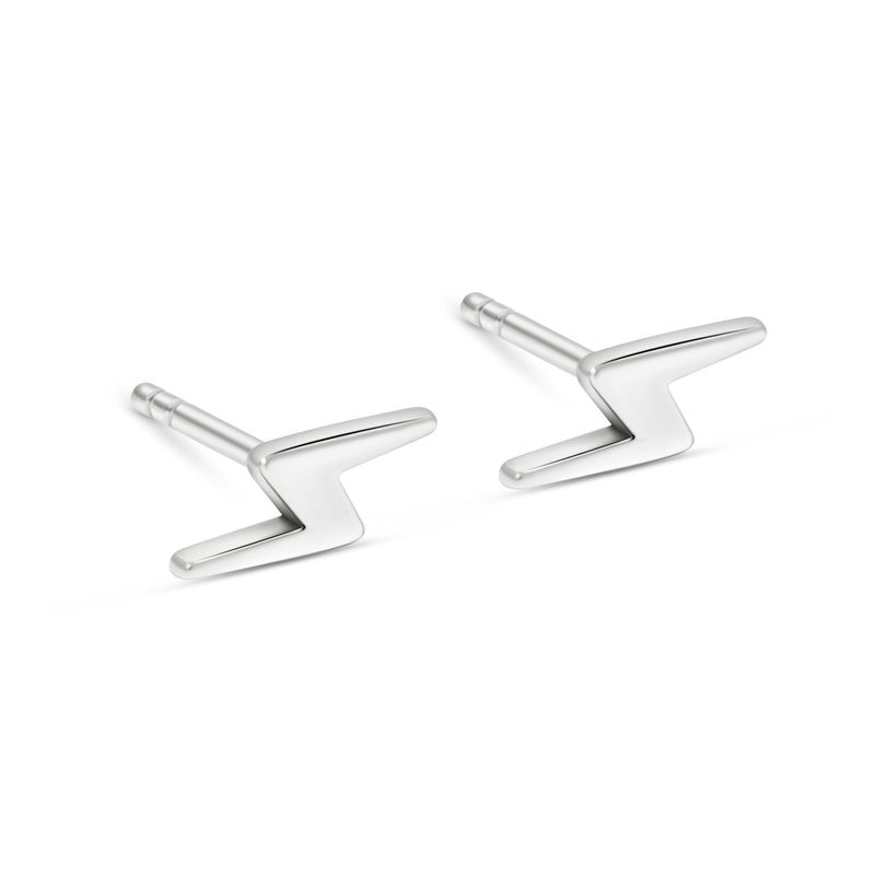 925 Silver Lightning Studs with Gemstone - Chic Gift