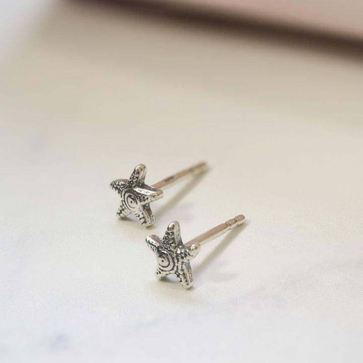 925 Silver Sea Star Studs with Gemstone - Chic Gift