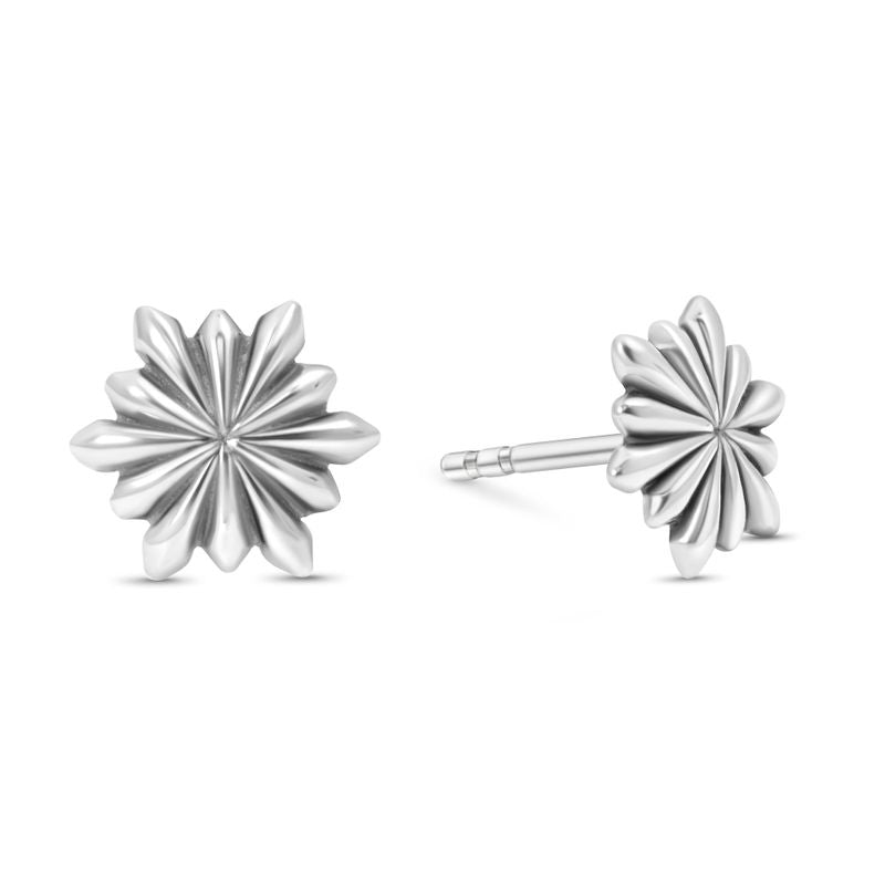 925 Silver Flower Studs with Gemstone - Chic Gift